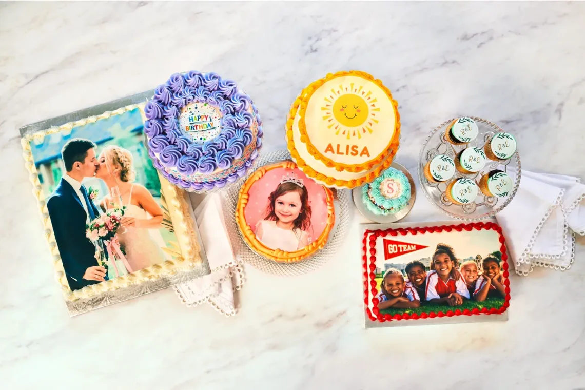 Mit dem Primera Connie gedruckte Tortenaufleger und Cupcake-Topper
